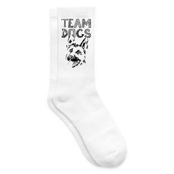 Team Dogs Dog Dogs German Shepherd Illustration Logo - Chaussettes de tennis - blanc - Droite