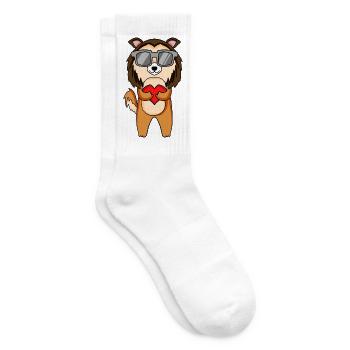 Shepherd dog with sunglasses and heart - Tennis socks - white - Right