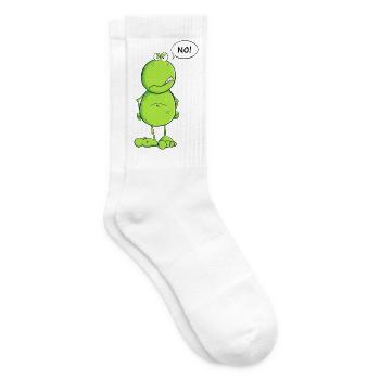 Funny No Frog I No Nö Statement - Tennis socks - white - Right