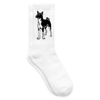 Basenji - Tennissocken - Weiß - Rechts