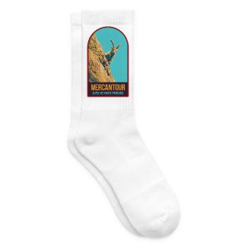 Illustration bouquetin dans le Mercantour - Chaussettes de tennis - blanc - Droite