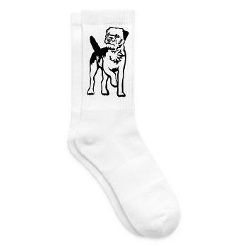 Border Terriers - Tennis socks - white - Right