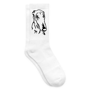 Greyhound Head - Tennis socks - white - Right