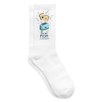 Toast - Best mom in the world - Tennissocken - Weiß - Rechts