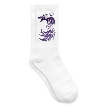 Violetter Tribal Fantasy Fuchs - Tennissocken - Weiß - Rechts