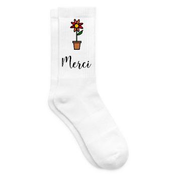 MERCI. MAÎTRESSE. MAÎTRE. MERCI MAÎTRESSE. FLEUR - Chaussettes de tennis - blanc - Droite