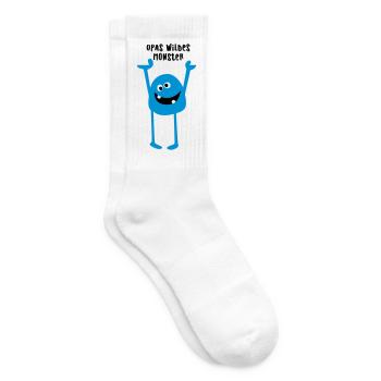 Opa Monster wild Demo Comic coole lustige Sprüche - Tennissocken - Weiß - Rechts