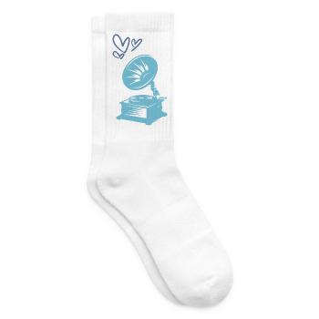 Musik Grammophon Retro - Tennissocken - Weiß - Rechts