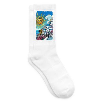 Santorin Griechenland Urlaub Vulkan Akrotiri - Tennissocken - Weiß - Rechts