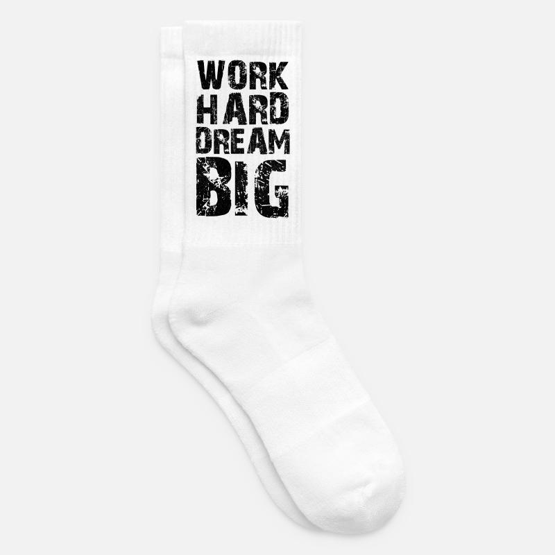 work hard dream big - Chaussettes de tennis - blanc
