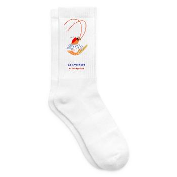 La crevette et la Baguette française - Chaussettes de tennis - blanc - Droite