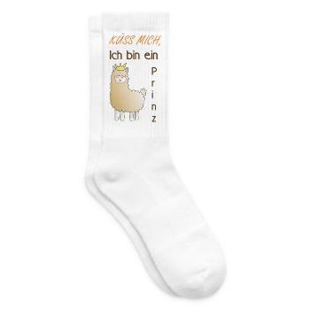 Küss mich, ich bin ein Prinz! - Tennissocken - Weiß - Rechts