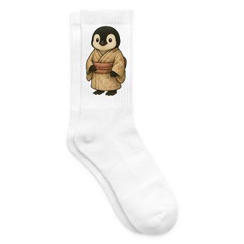 Kawaii Penguin Cartoon Japan Vacation Kimono - Tennis socks - white - Right
