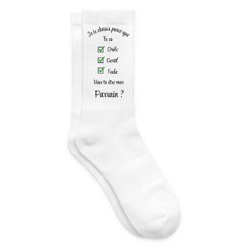 Do you want to be my godfather? - Tennis socks - white - Right