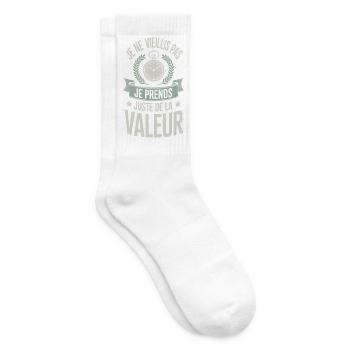 Je Ne Vieillis Pas Citation Humour - Chaussettes de tennis - blanc - Droite