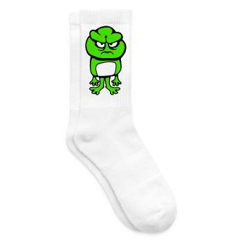 frog angry angry angry angry unhappy upset cute - Tennis socks - white - Right