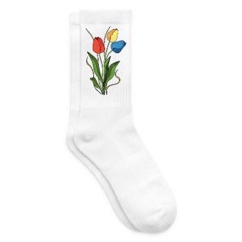 Fleur - Chaussettes de tennis - blanc - Droite