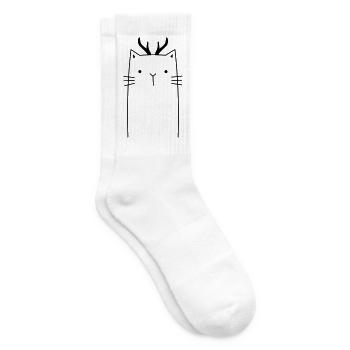 Chat de Noël - Chaussettes de tennis - blanc - Droite