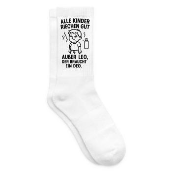 leo braucht deo spruch - Tennissocken - Weiß - Rechts