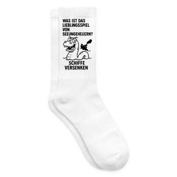 Les navires coulent Monstre marin Blague drôle pour enfants - Chaussettes de tennis - blanc - Droite