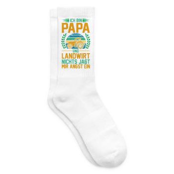 Ich Bin Papa Und Landwirt Nichts Jagt Mir Angst Ei - Tennissocken - Weiß - Rechts