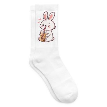 Lapin Bubble Tea Pastel - Chaussettes de tennis - blanc - Droite