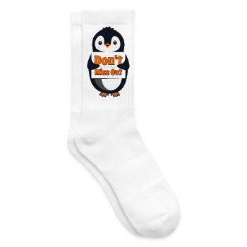 Penguin with Don't Miss Out Sign - Tennis socks - white - Right