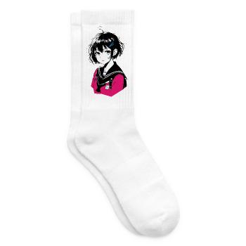 Manga Mädchen Pink Sailor Uniform - Tennissocken - Weiß - Rechts