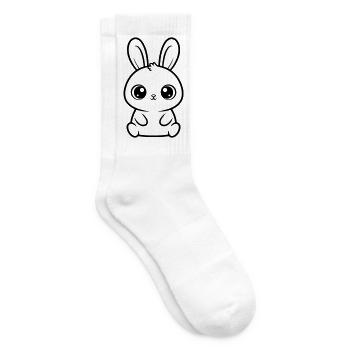 Kawaii Bunny Grands Yeux Vecteur mignon - Chaussettes de tennis - blanc - Droite
