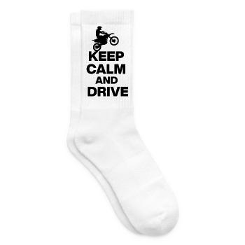 RESTE CALME ET CONDUIS ! MOTARD DE MOTOCROSS FREEDOM BLAK - Chaussettes de tennis - blanc - Droite