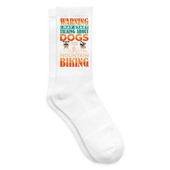 Mountainbike Mountain Bike Hund Hundebesitzer - Tennissocken - Weiß - Rechts