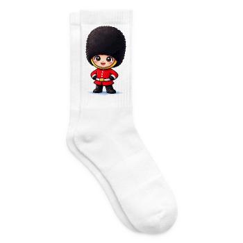 Niedlicher London Palastwächter Cartoon - Tennissocken - Weiß - Rechts