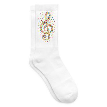 clef carnival confetti music - Tennis socks - white - Right