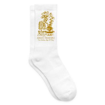 Trésors du squelette en argile dorée - Chaussettes de tennis - blanc - Droite