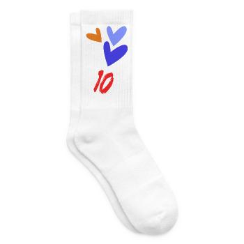 10. 10 YEARS. 10th ANNIVERSARY. 10 YEAR ANNIVERSARY. - Tennis socks - white - Right