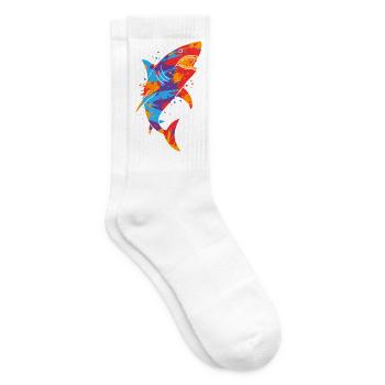 Shark Sharks Colorful Men's Kids Boys Shark - Tennis socks - white - Right