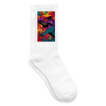 dinosaur - Tennis socks - white - Right