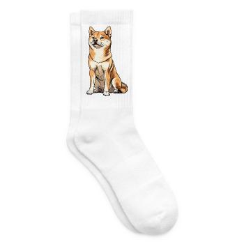 Shiba Inu Cartoon Hund Illustration - Tennissocken - Weiß - Rechts