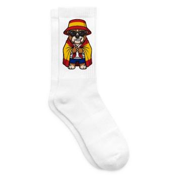 Spanien Cartoon Hund Bulldogge Cool & Stylisch - Tennissocken - Weiß - Rechts