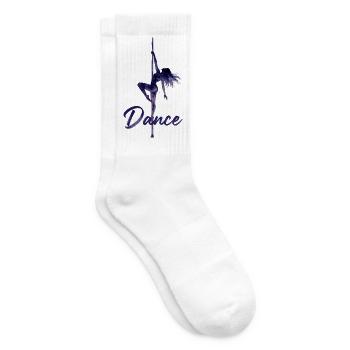 Poledance Silhouette – Elegante Pole Kunst - Tennissocken - Weiß - Rechts