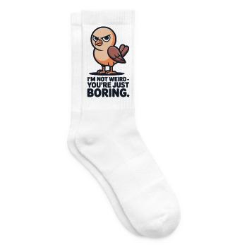 Bird T-Shirt I'm Not Weird You're Just Boring - Tennis socks - white - Right