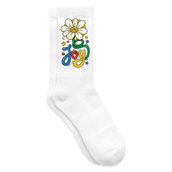 Joy Gänseblümchen Pop Art Blume - Tennissocken - Weiß - Rechts