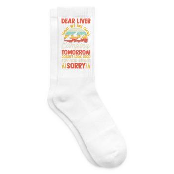 Camping Bonfire Camp Life Forest Camper - Tennis socks - white - Right