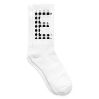 Buchstabe E – Punktmuster Initial Design - Tennissocken - Weiß - Rechts