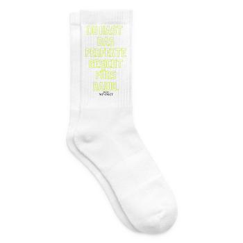 Neon Typo: Du hast das perfekte Gesicht - Tennissocken - Weiß - Rechts