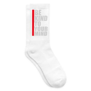 Soyez gentil avec votre esprit Logo drôle de santé mentale - Chaussettes de tennis - blanc - Droite