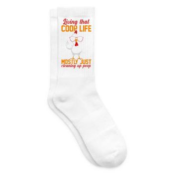 Élevage de coqs, volaille, poulet - Chaussettes de tennis - blanc - Droite