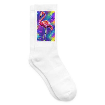 Flamingo - Tennissocken - Weiß - Rechts