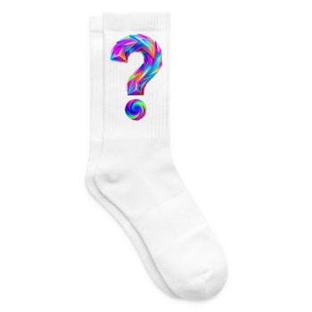 Fragezeichen - Tennissocken - Weiß - Rechts
