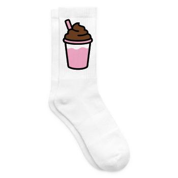 Iced Coffee Smoothie Logo - Tennis socks - white - Right